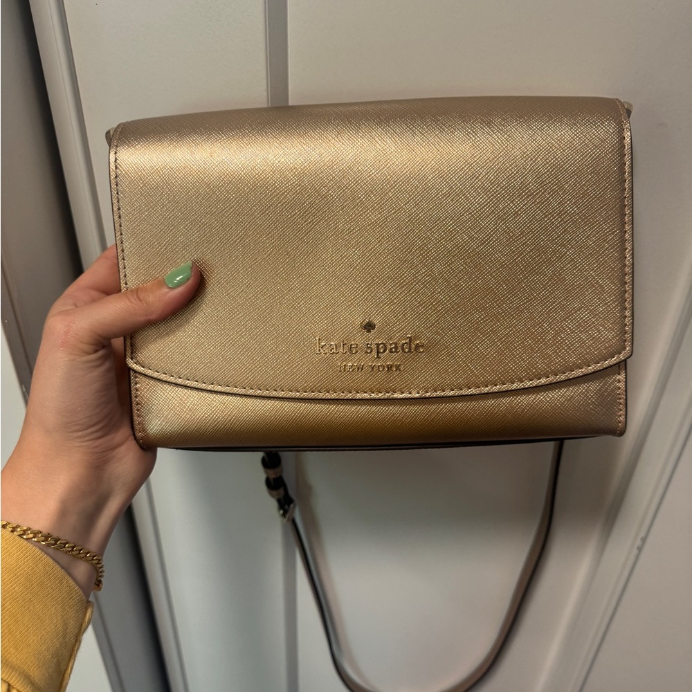Kate Spade Metallic Gold Crossbody Bag